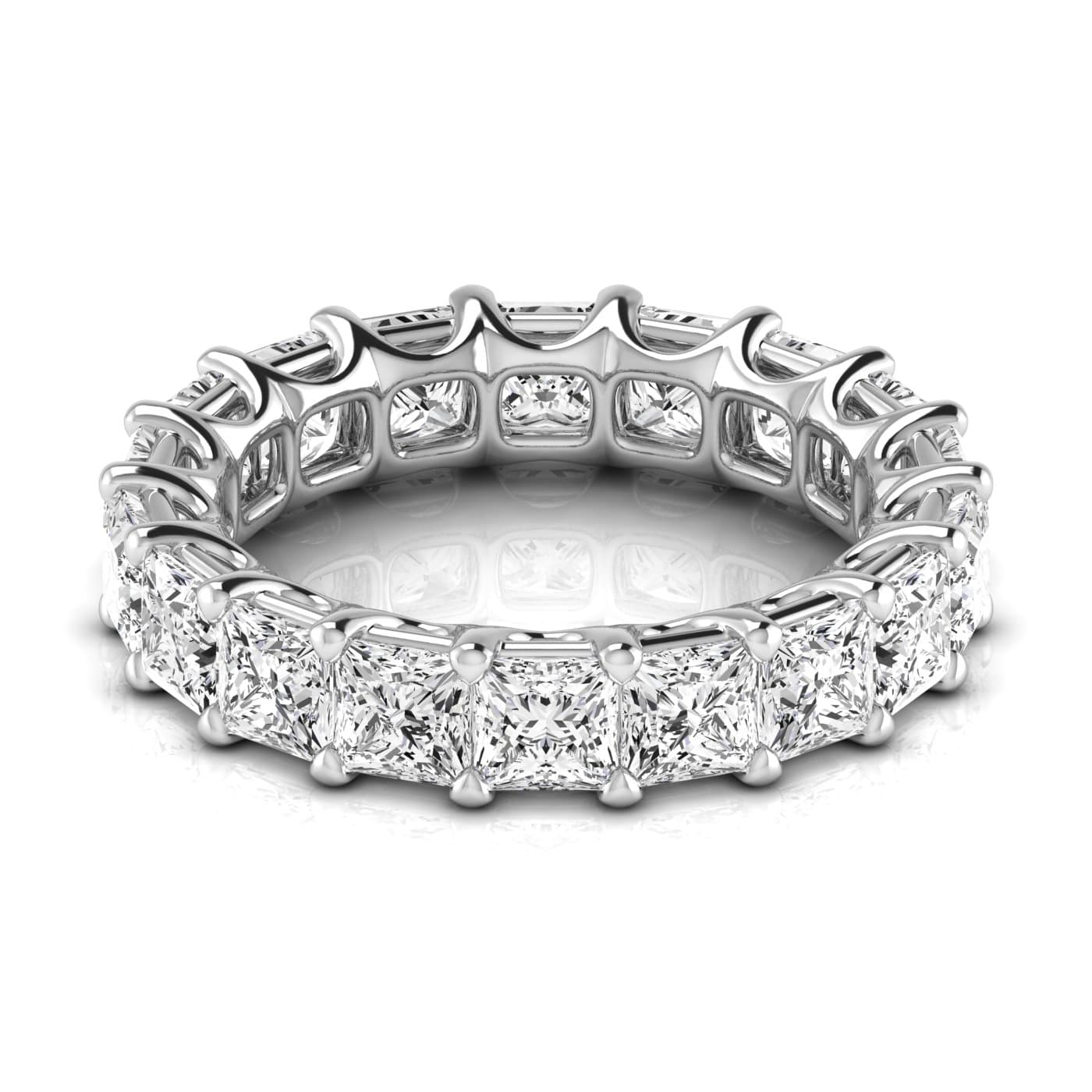 Diamond Emerald Cut Eternity Band (5 1/8 ct. tw.), Side view in white gold or platinum