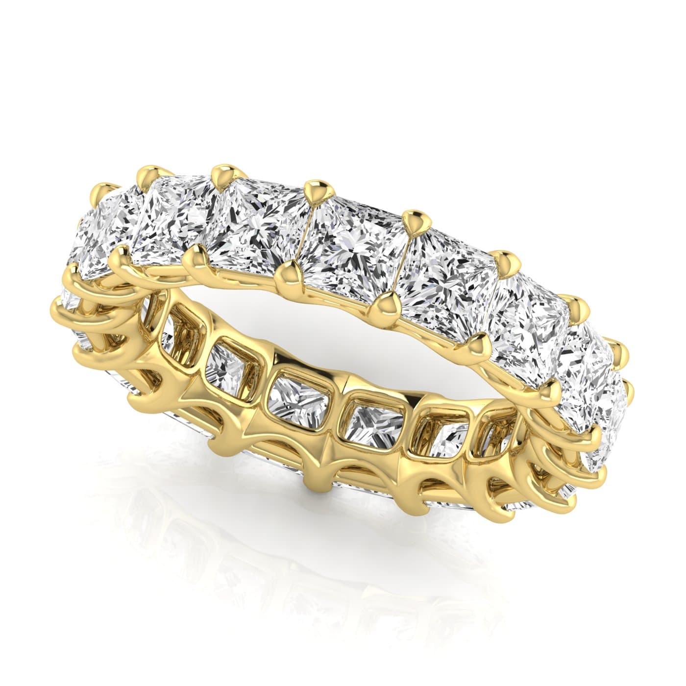Diamond Emerald Cut Eternity Band (8 ct. tw.), Front view in yellow gold