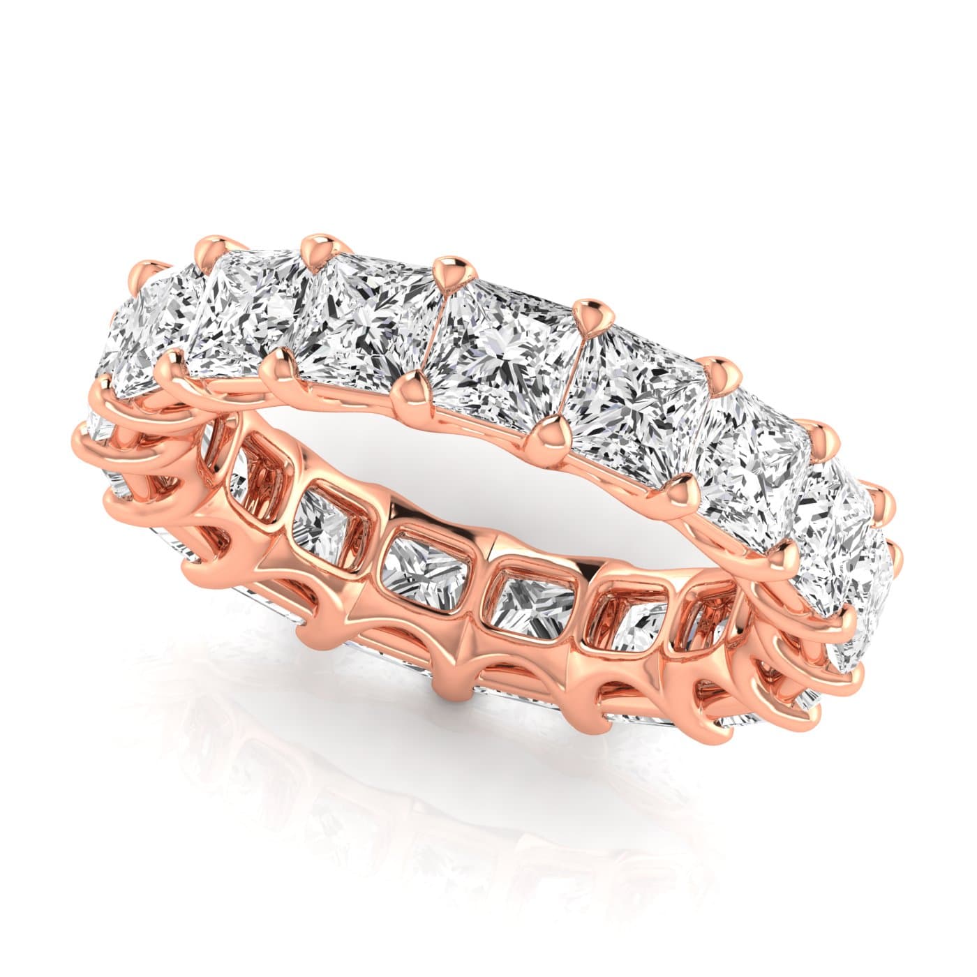 Diamond Emerald Cut Eternity Band (7 ct. tw.), Front view in rose gold