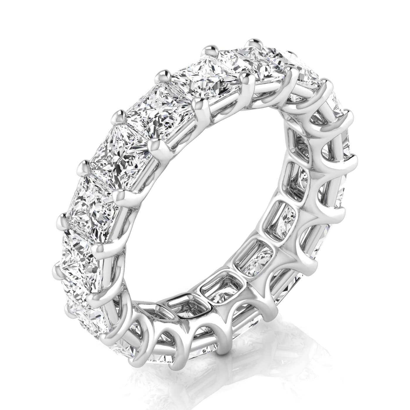 Diamond Emerald Cut Eternity Band (9 ct. tw.), On hand view in white gold or platinum