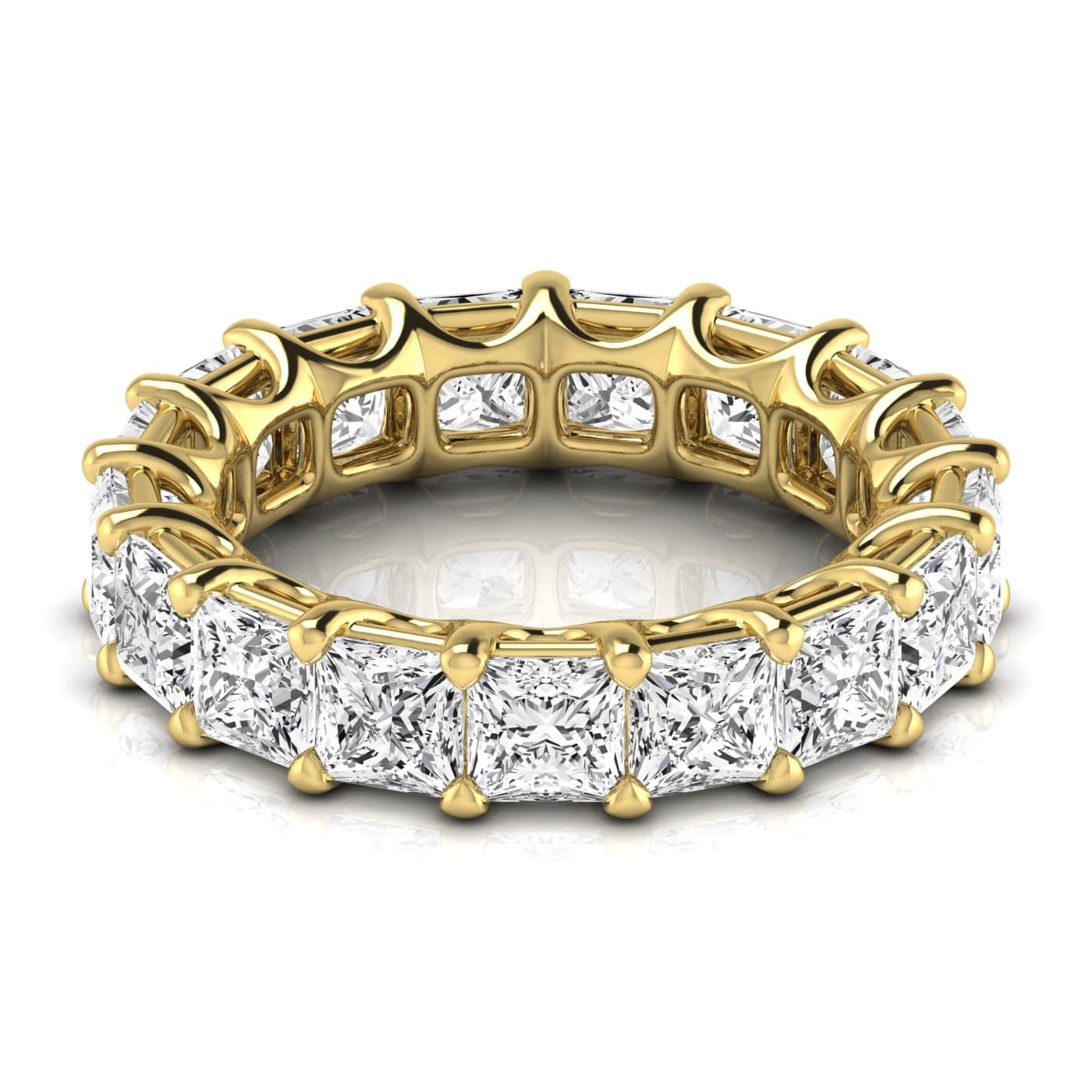 Diamond Emerald Cut Eternity Band (8 ct. tw.), Side view in yellow gold