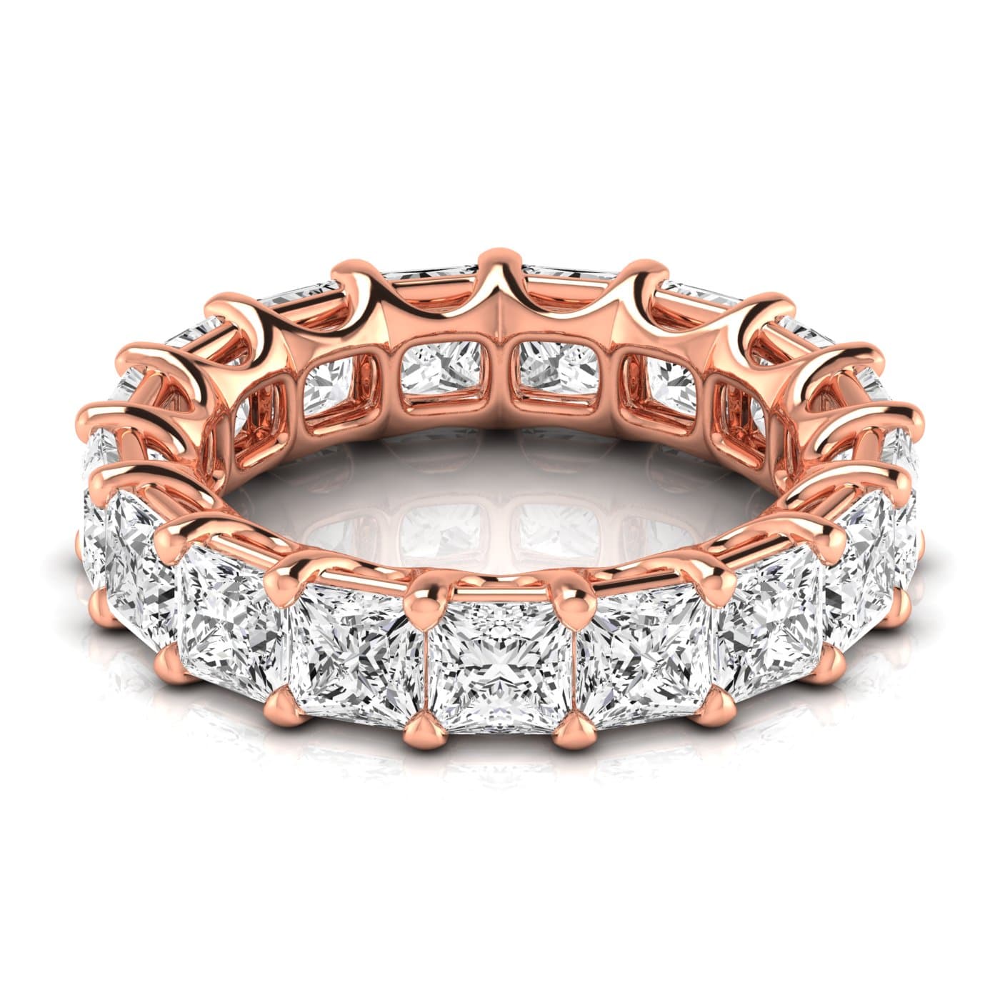 Diamond Emerald Cut Eternity Band (7 ct. tw.), Side view in rose gold