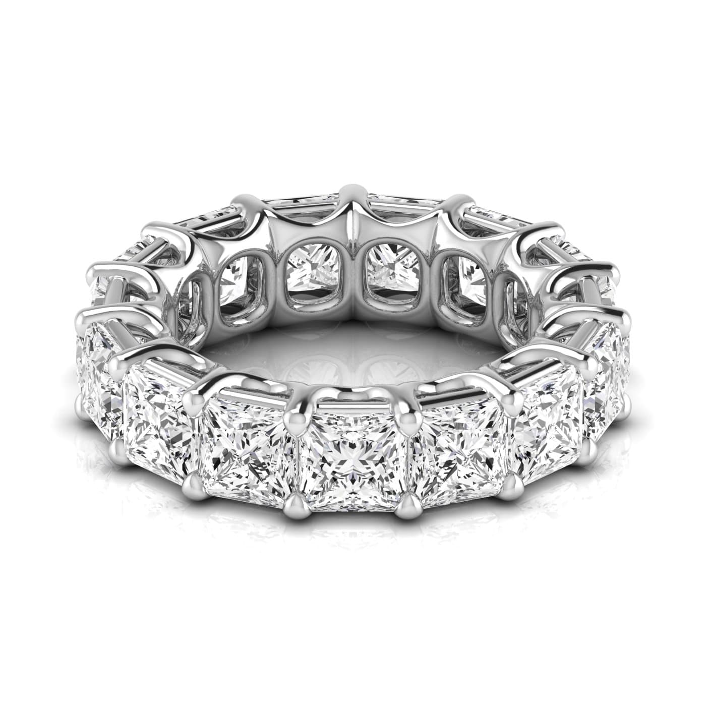 Diamond Emerald Cut Eternity Band (11 1/2 ct. tw.), Side view in white gold or platinum