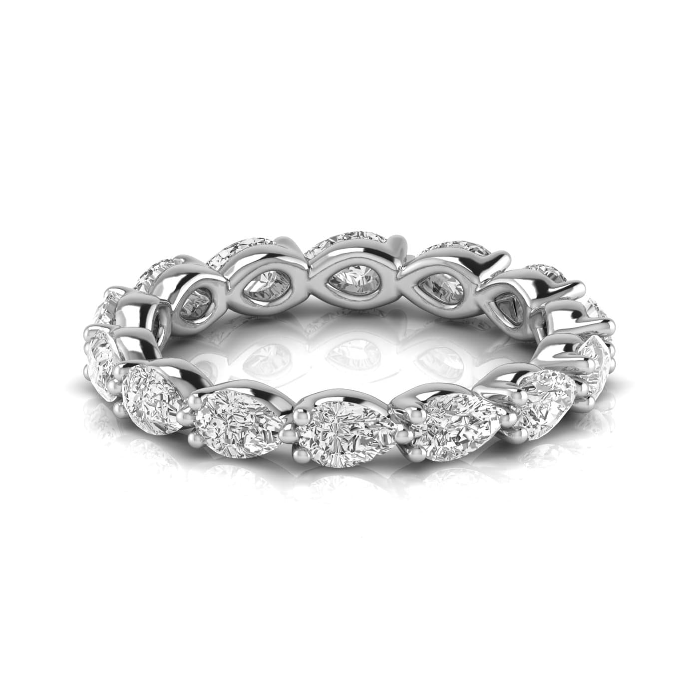 Full Eternity Pear Diamond Wedding Band (1.3 ct. tw.), Side view in white gold or platinum