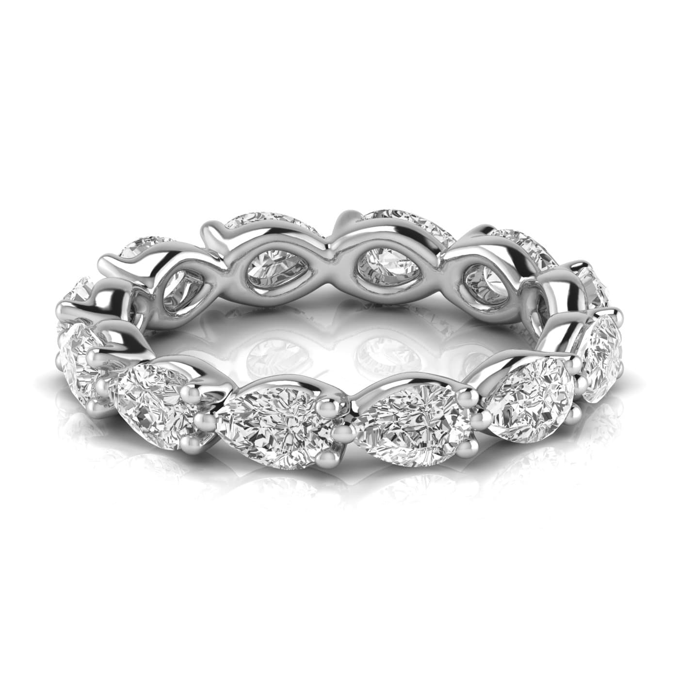Full Eternity Pear Diamond Wedding Band (2 1/2 ct. tw.), Side view in white gold or platinum