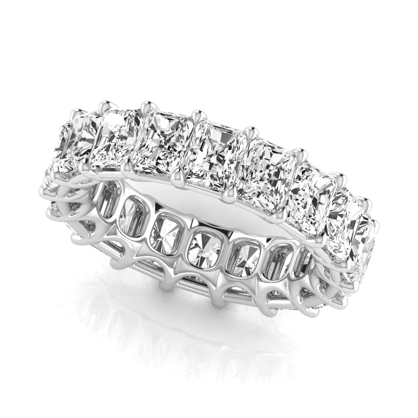 Full Eternity Radiant Diamond Wedding Ba — View 1
