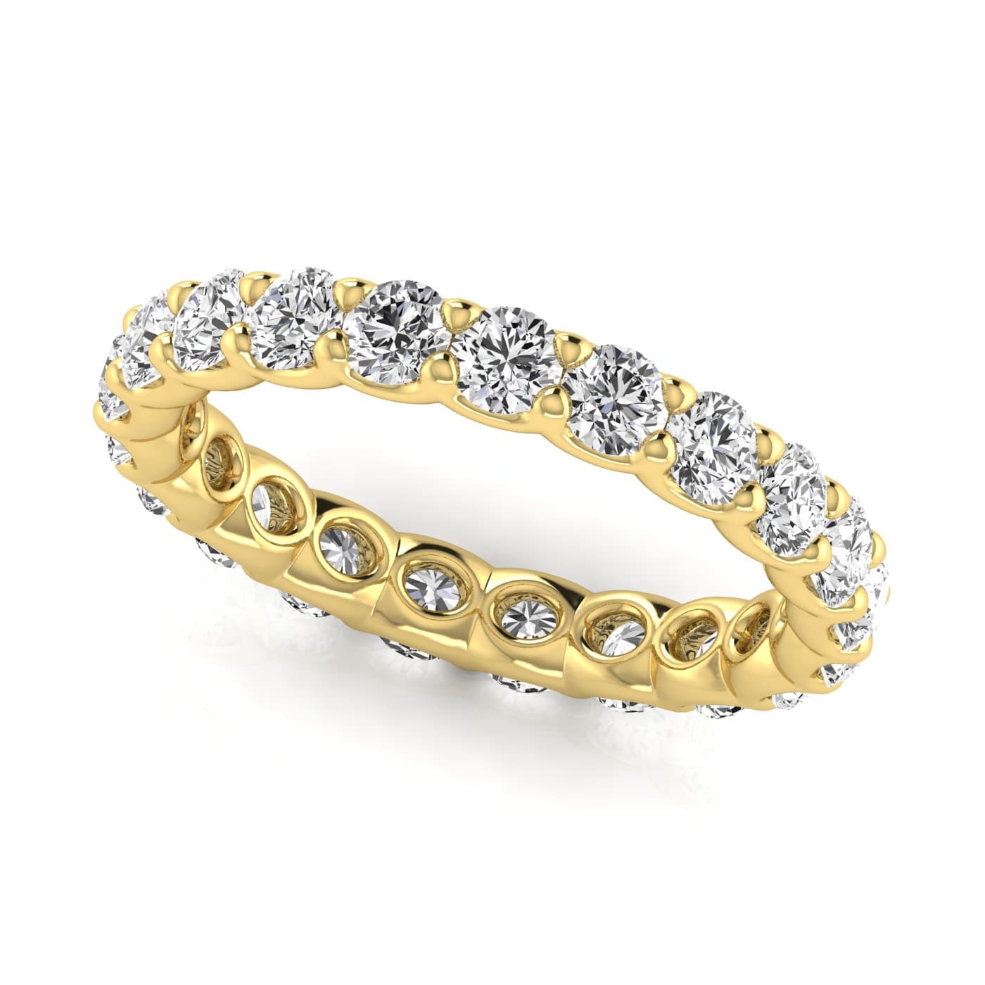 Round Diamond Eternity Band (2 ct. tw.), Front view in yellow gold