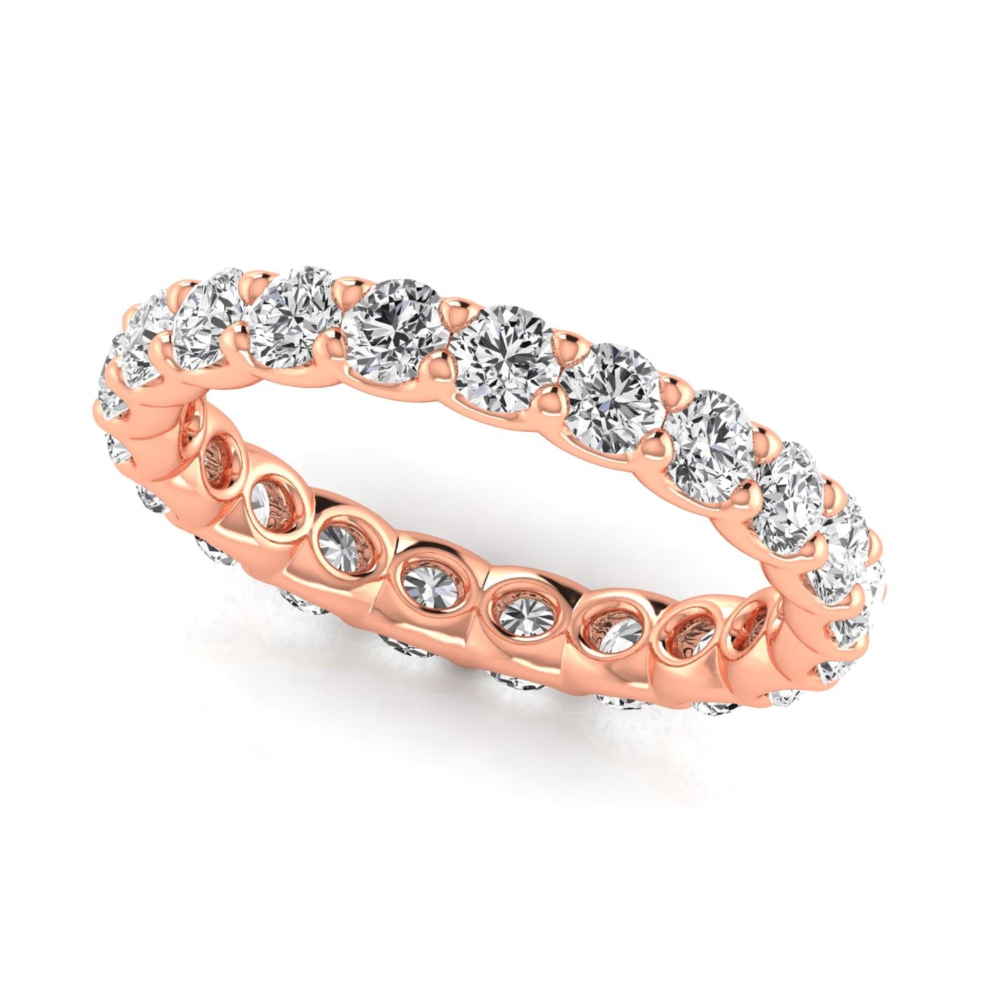 Round Diamond Eternity Band (2 ct. tw.), Front view in rose gold