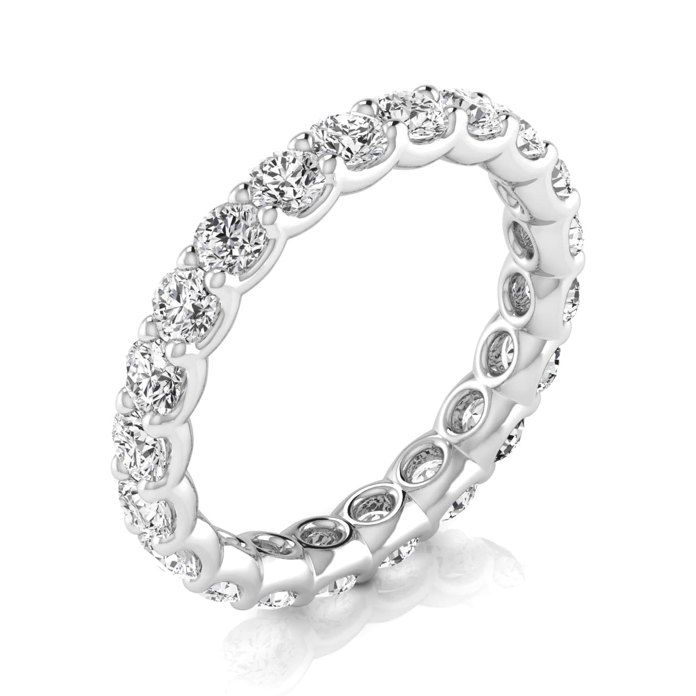 Round Diamond Eternity Band (2 ct. tw.), On hand view in white gold or platinum