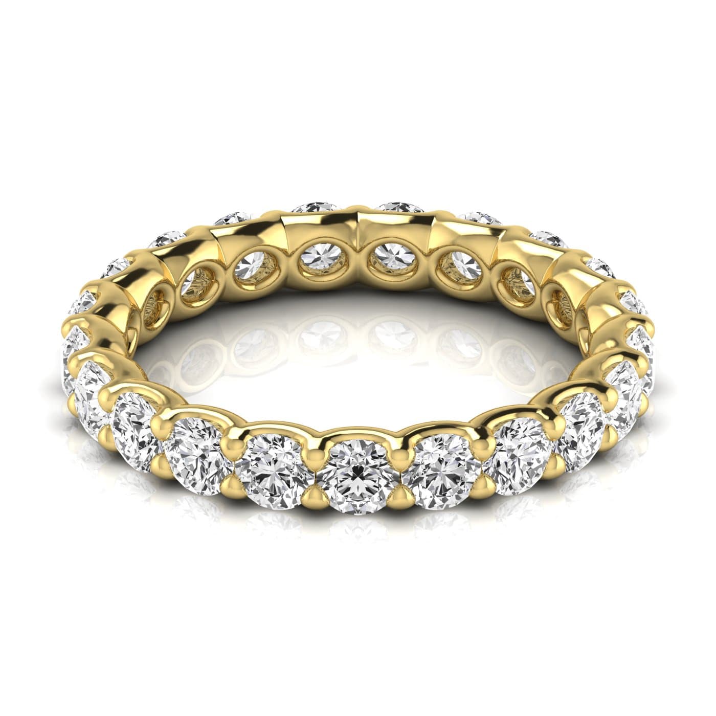 Round Diamond Eternity Band (2 ct. tw.), Side view in yellow gold