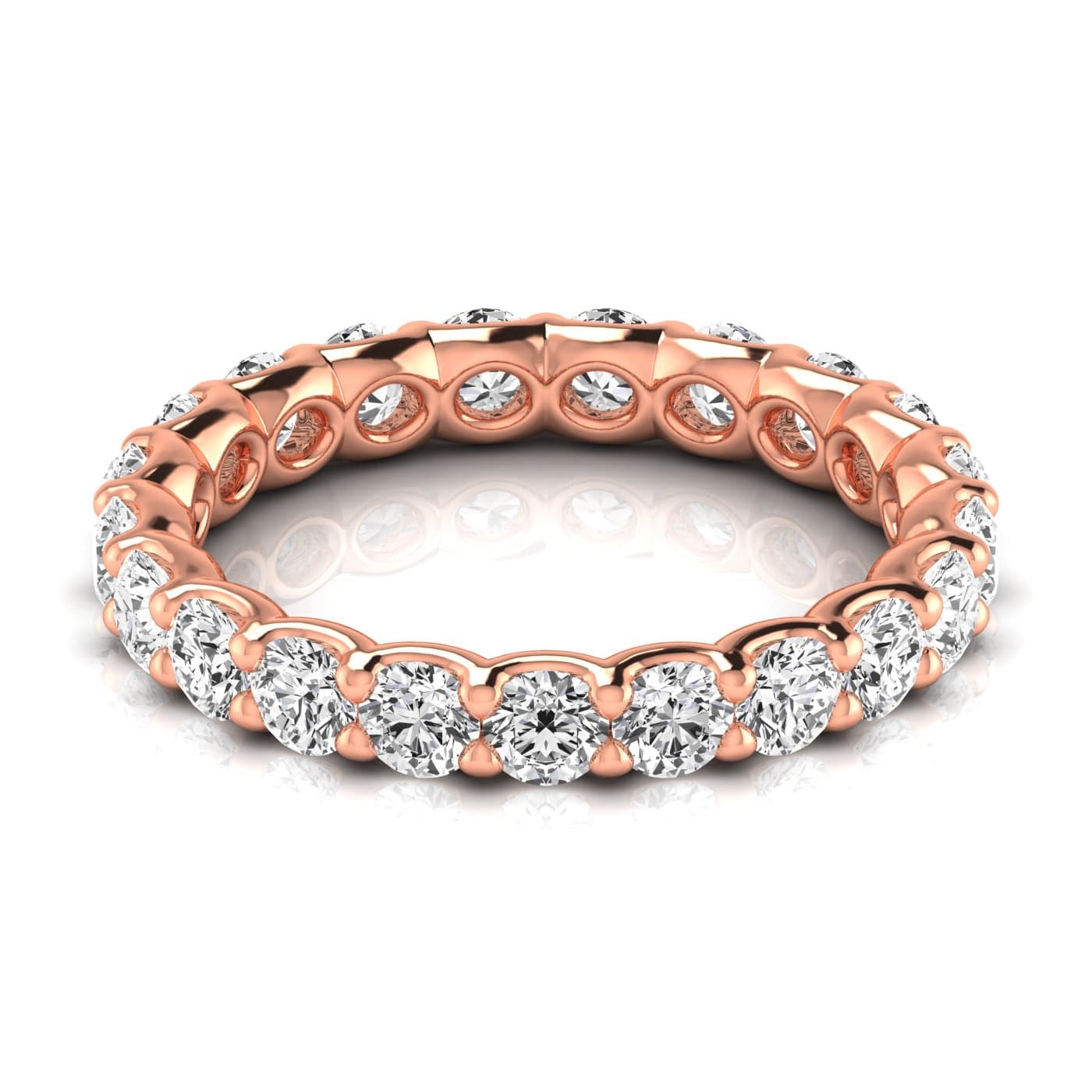 Round Diamond Eternity Band (2 ct. tw.), Side view in rose gold