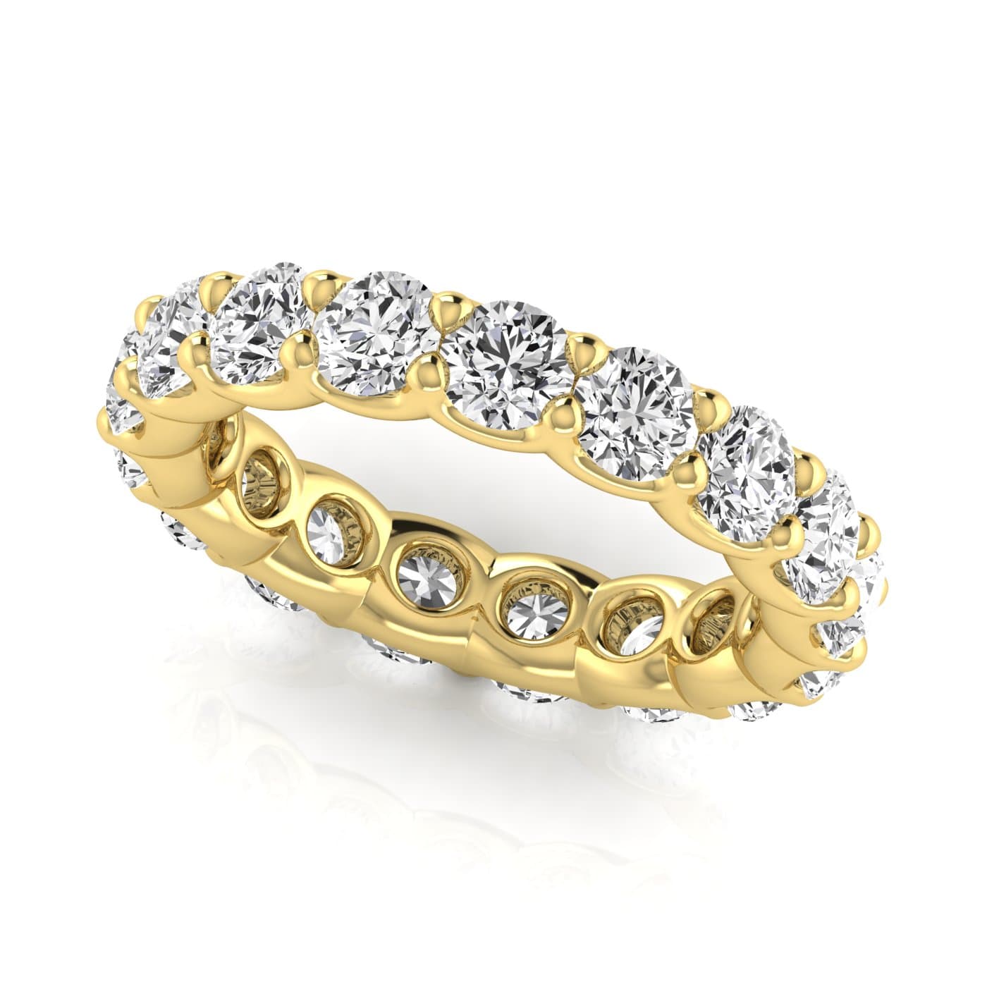 Round Diamond Eternity Band (3.8 ct. tw.), Front view in yellow gold
