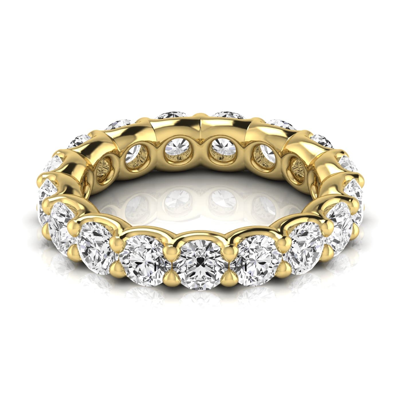 Round Diamond Eternity Band (3.8 ct. tw.), Side view in yellow gold