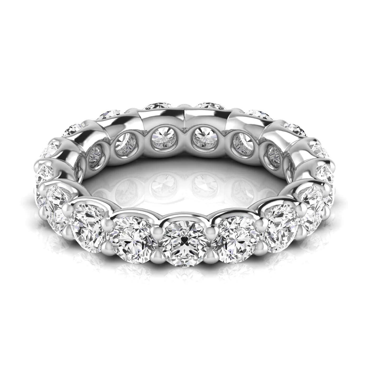 Round Diamond Eternity Band (3.8 ct. tw.), Side view in white gold or platinum