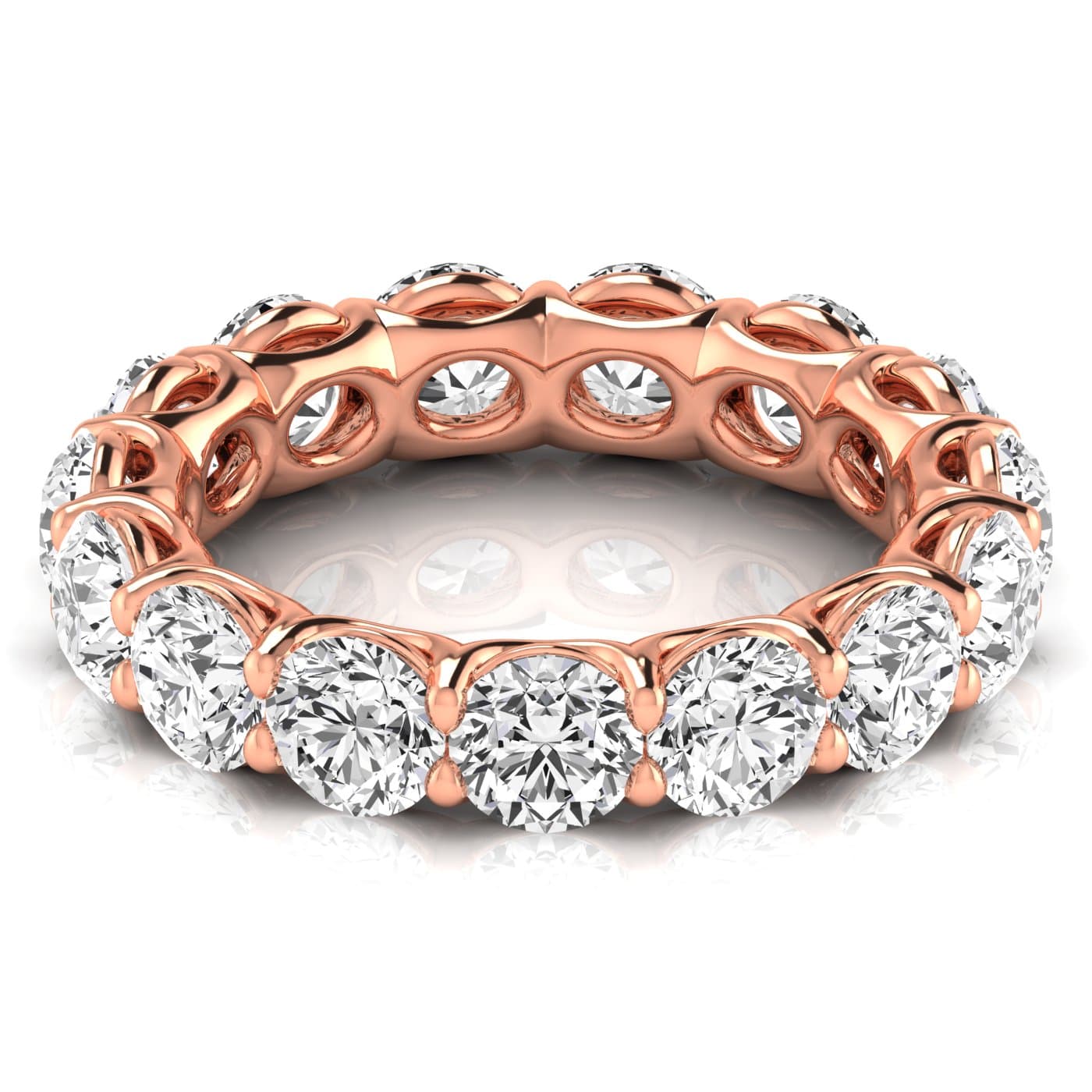 Round Diamond Eternity Band (4.72 ct. tw.), Side view in rose gold
