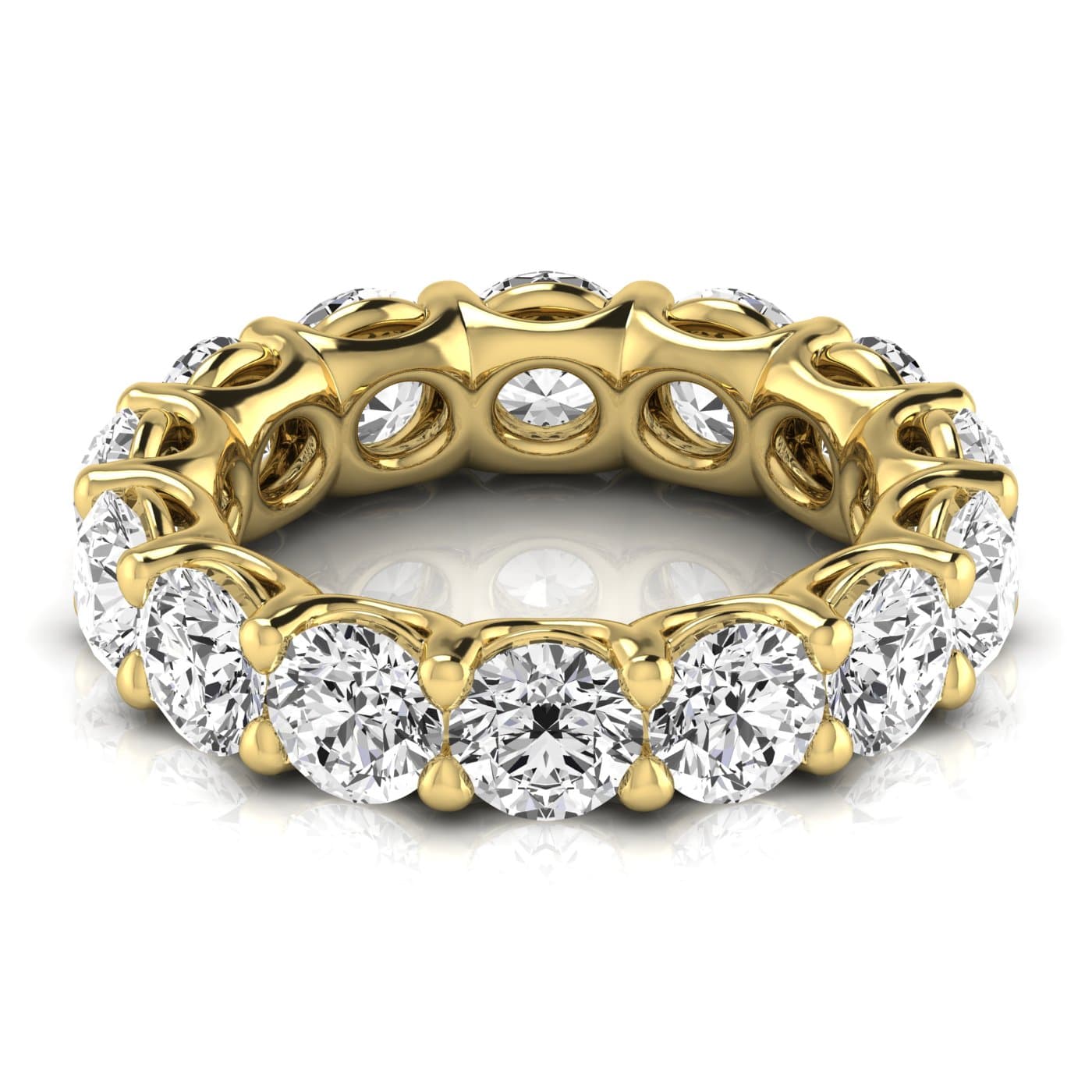 Round Diamond Eternity Band (7.21 ct. tw.), Side view in yellow gold