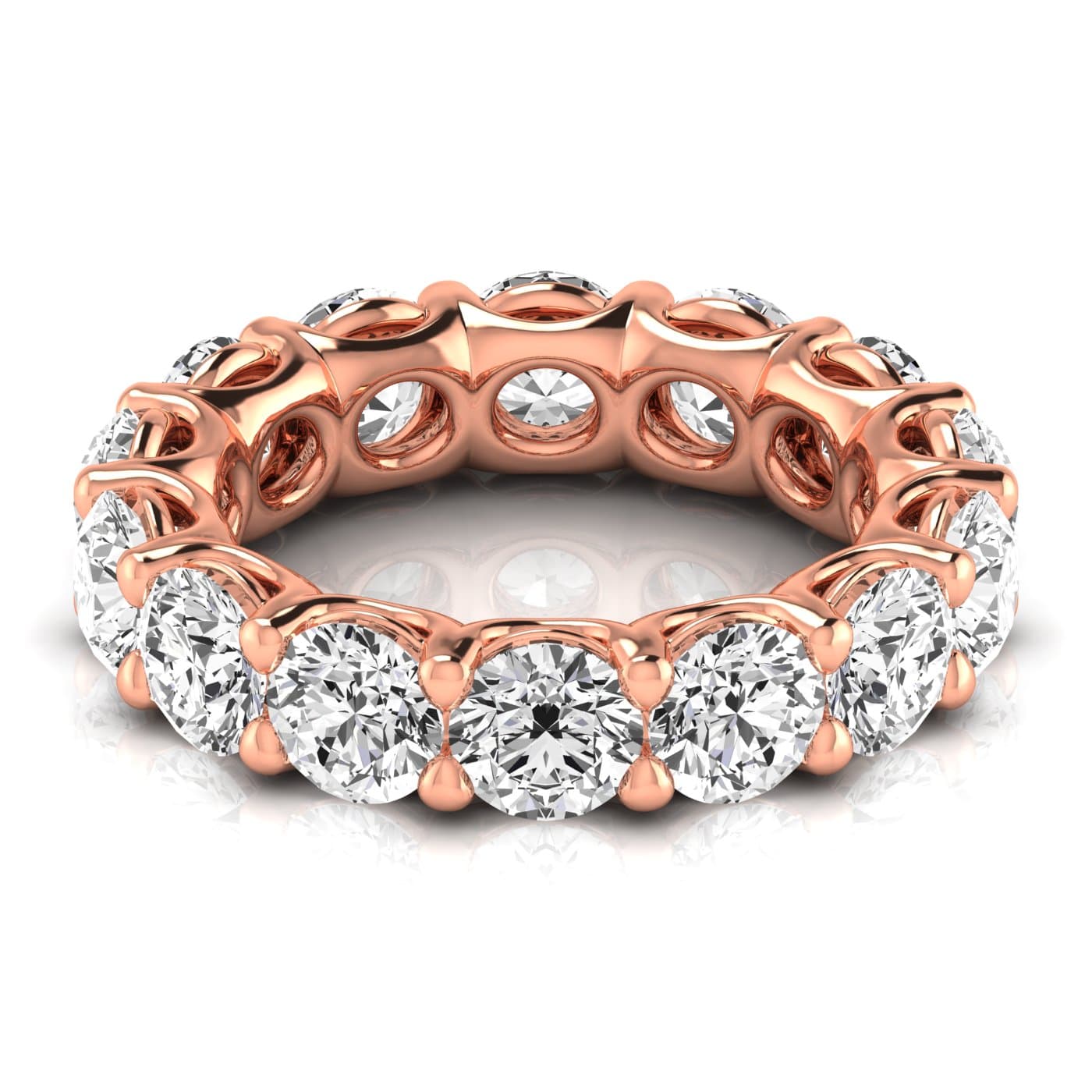 Round Diamond Eternity Band (6.7 ct. tw.), Side view in rose gold