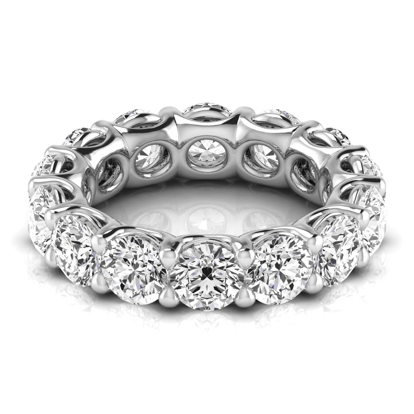Round Diamond Eternity Band (6.18 ct. tw.), Side view in white gold or platinum