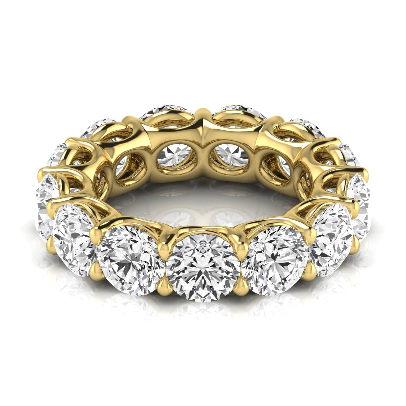 Round Diamond Eternity Band (8 5/8 ct. tw.), Side view in yellow gold