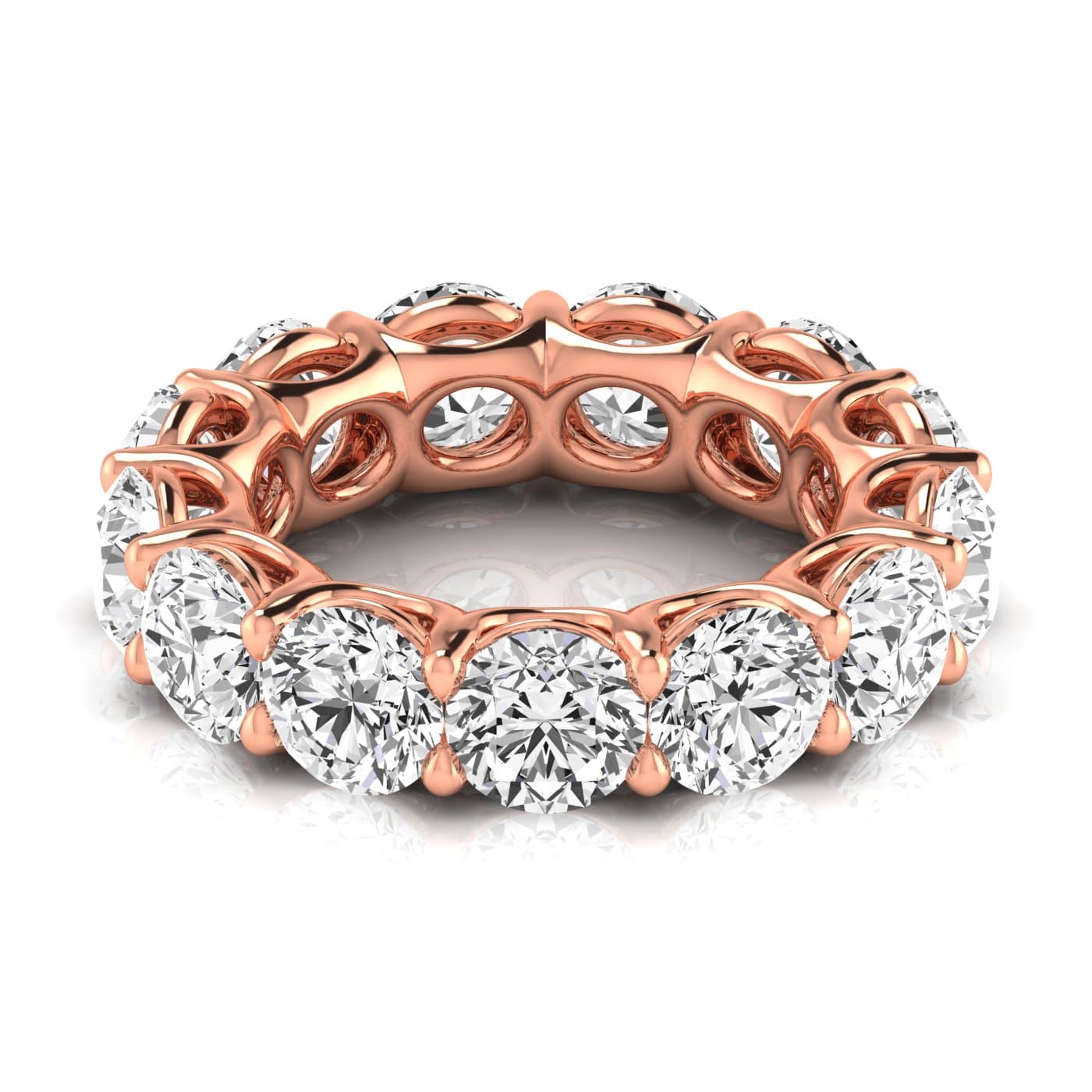 Round Diamond Eternity Band (7.92 ct. tw.), Side view in rose gold