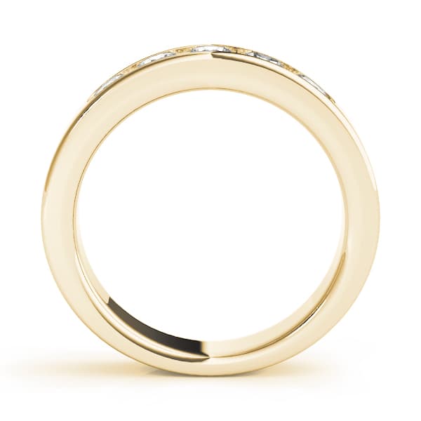 5 Stone Channel Band (1/3 ct. tw.), Side view in yellow gold