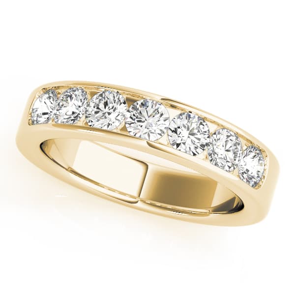 Channel Set Wedding Band (0.21 ct. tw.), Front view in yellow gold