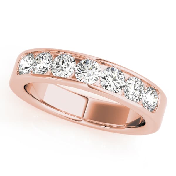 Channel Set Wedding Band (0.7 ct. tw.), Front view in rose gold