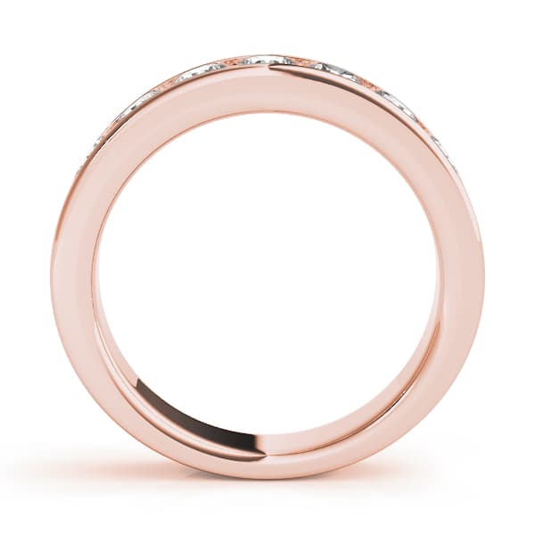 Channel Set Wedding Band (0.7 ct. tw.), Side view in rose gold