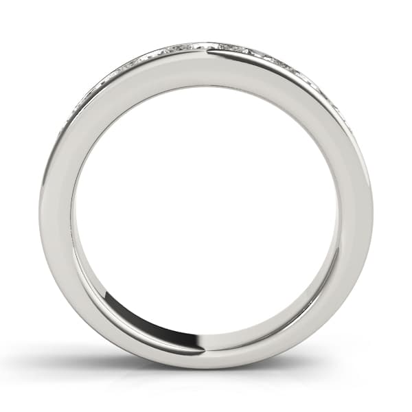 Channel Set Wedding Band (0.7 ct. tw.), Side view in white gold or platinum