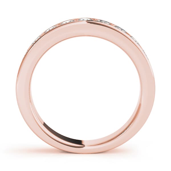 Channel Set Wedding Bands (0.72 ct. tw.), Side view in rose gold