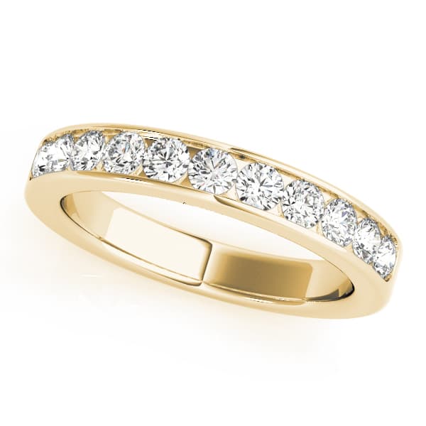 Channel Set Wedding Band (0.77 ct. tw.), Front view in yellow gold