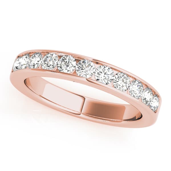Channel Set Wedding Band (1/3 ct. tw.), Front view in rose gold