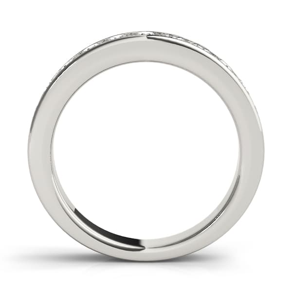 Channel Set Wedding Band (0.99 ct. tw.), Side view in white gold or platinum