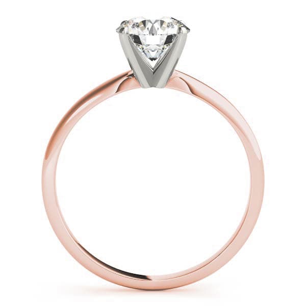 4 prong Round Solitaire, style F1619, Side view in rose gold