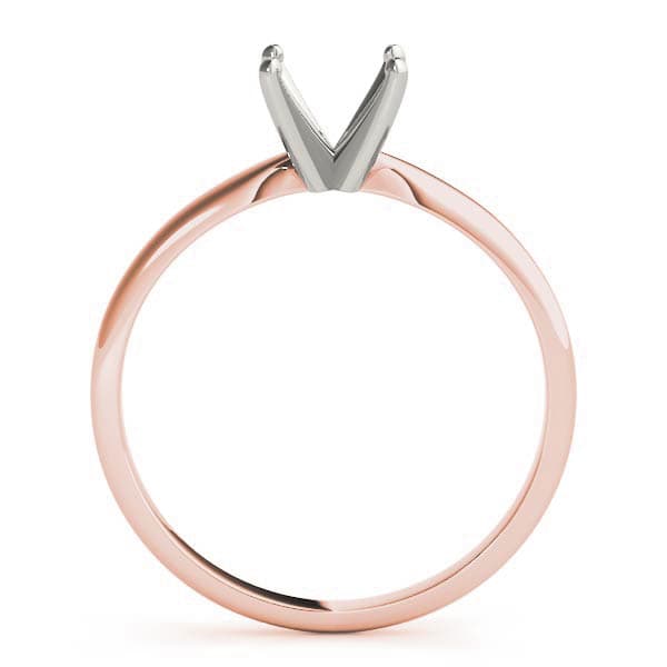 4 prong Round Solitaire, style F1619, Top view in rose gold