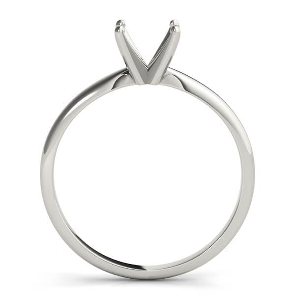 4 prong Round Solitaire, style F1619, Top view in white gold or platinum