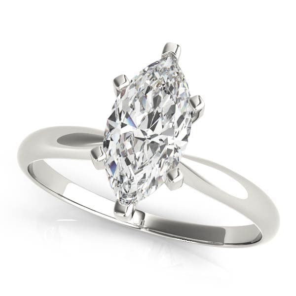 Solitaire Marquise Shape Engagement Ring — style F1621 in 14k White Gold