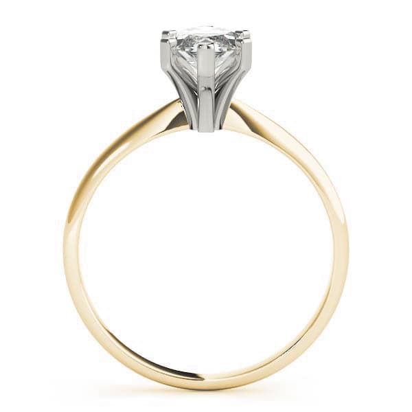 Solitaire Marquise Engagement Ring, style F1621, Side view in yellow gold