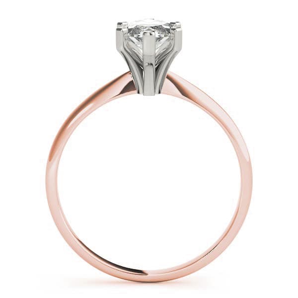 Solitaire Marquise Engagement Ring, style F1621, Side view in rose gold