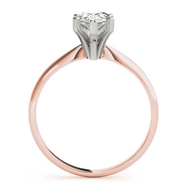 Solitaire Pear Engagement Ring, style F1622, Side view in rose gold