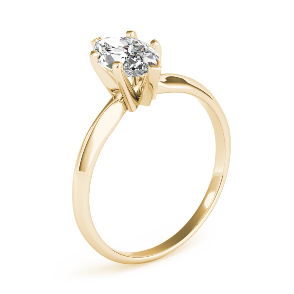 Solitaire Pear Engagement Ring, style F1623, Angle view in yellow gold