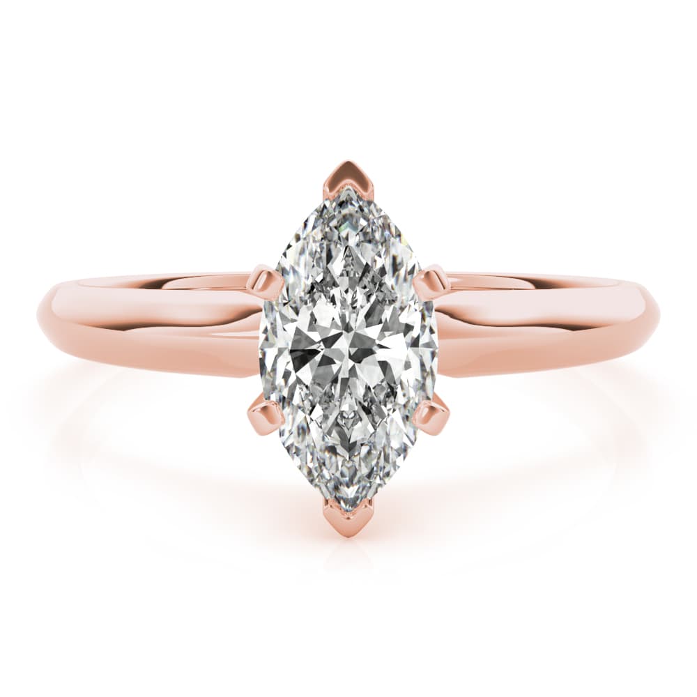 Solitaire Pear Engagement Ring, style F1623, On hand view in rose gold