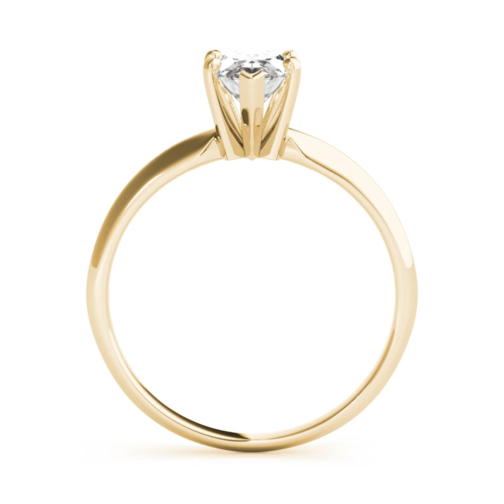 Solitaire Pear Engagement Ring, style F1623, Side view in yellow gold