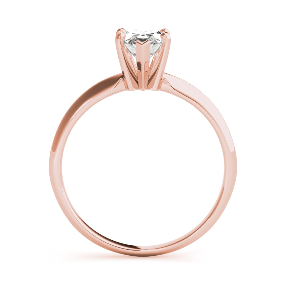 Solitaire Pear Engagement Ring, style F1623, Side view in rose gold