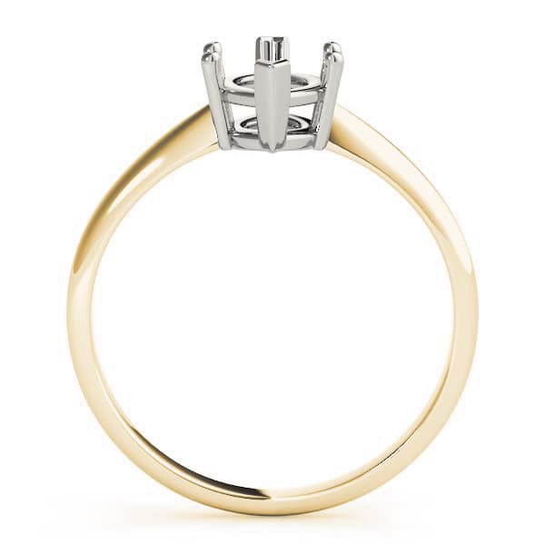 Solitaire Pear Engagement Ring, style F1623, Top view in yellow gold