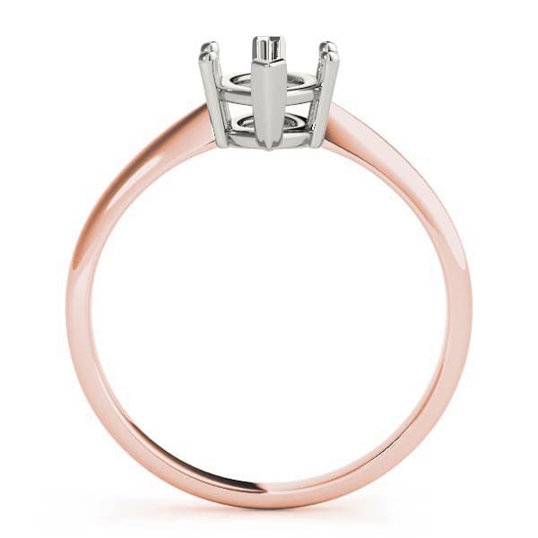 Solitaire Pear Engagement Ring, style F1623, Top view in rose gold