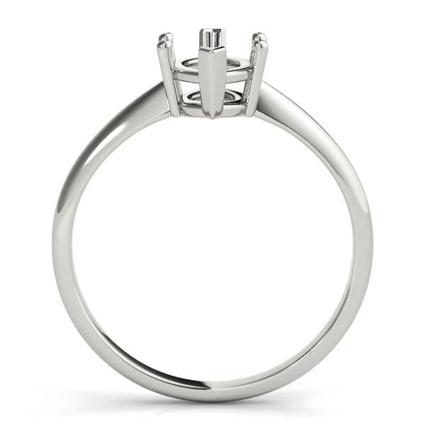 Solitaire Pear Engagement Ring, style F1623, Top view in white gold or platinum