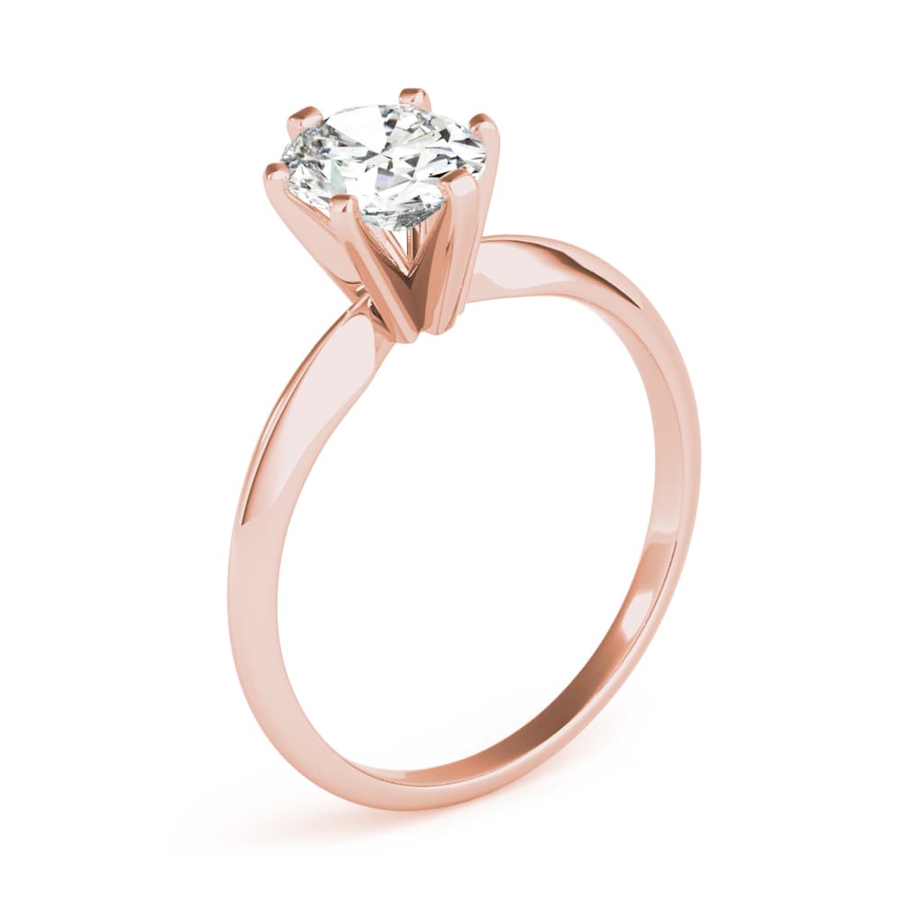 Solitaire Oval Engagement Ring, style F1624, Angle view in rose gold
