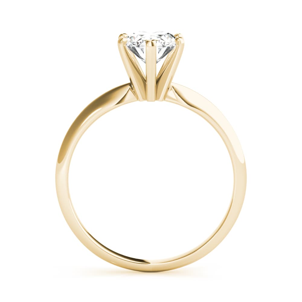 Solitaire Oval Engagement Ring, style F1624, Side view in yellow gold