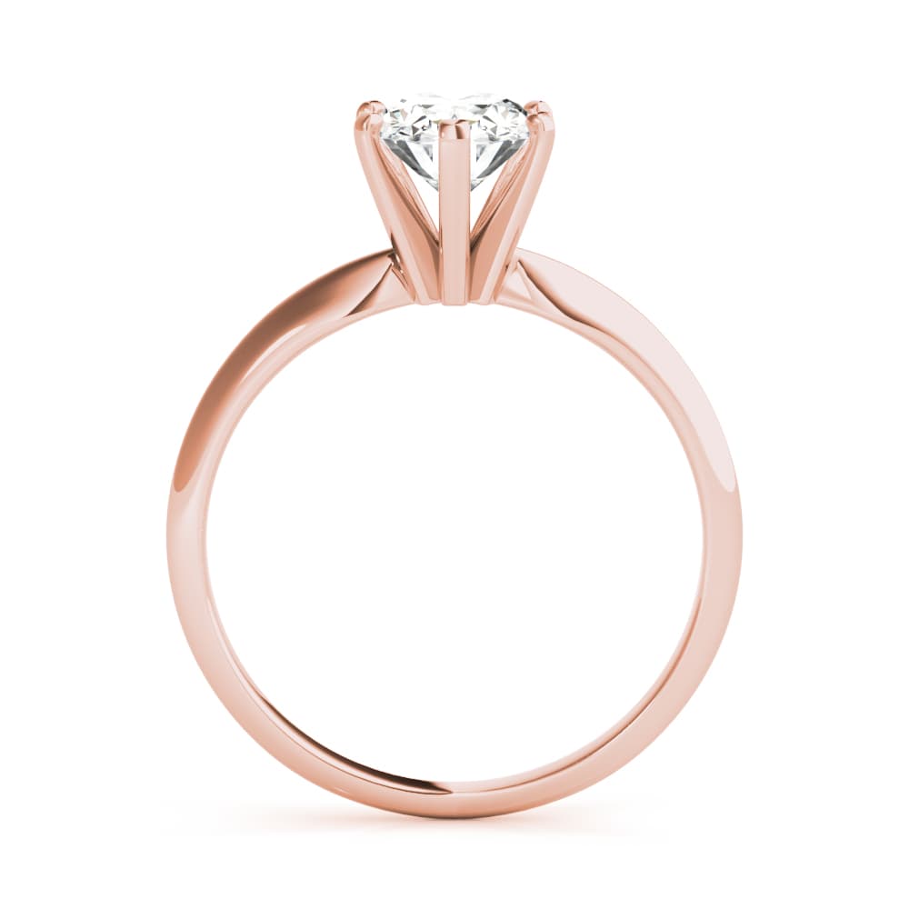 Solitaire Oval Engagement Ring, style F1624, Side view in rose gold